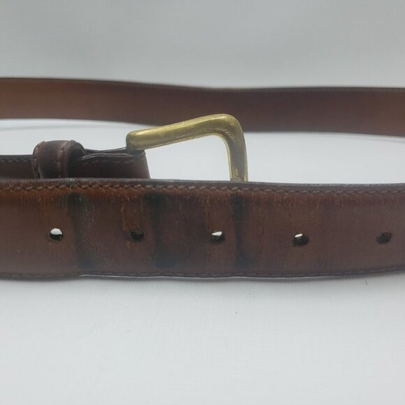 Cole Haan Leather Belt Genuine Leather Brass Buckle 40/100 Made in USA - Picture 15 of 16